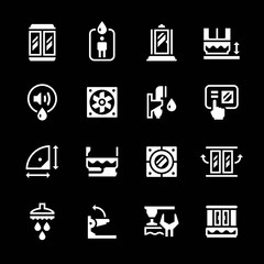 Set icons of shower cabin