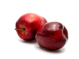 red apples over white background
