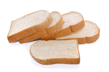 sliced bread isolated on white background