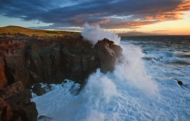 Strong storm on the coast.