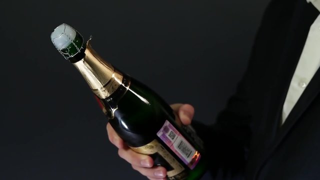 Opening a bottle of Champagne 