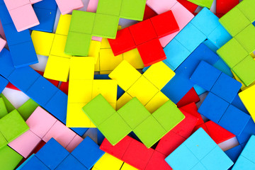 pile of colorful jigsaws 