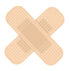 adhesive bandage on white