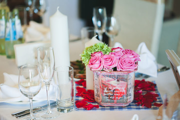 tables set for wedding