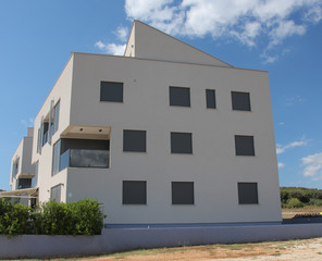 Modern aparment building on sunny day in Croatia