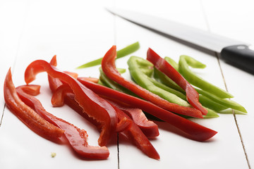 Corte de pimientos
