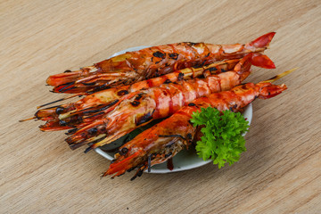 Grilled king prawns