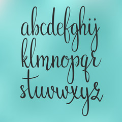 Handwritten brush style calligraphy cursive font
