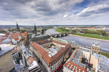 Fototapeta na wymiar Panoramic view of Dresden from Frauenkirche church. Germany