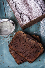 chocolate cake with flour from bird cherry