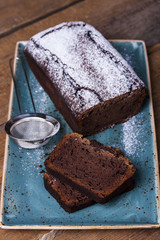 chocolate cake with flour from bird cherry