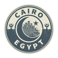 Stamp or emblem with text Cairo, Egypt inside