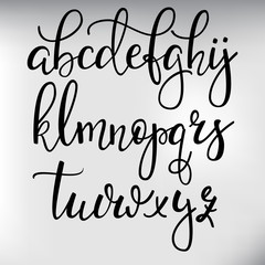 Handwritten brush style calligraphy cursive font