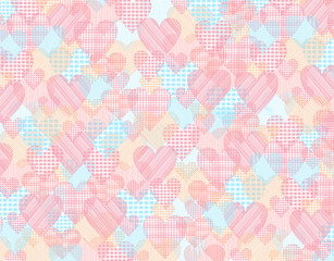 Valentine background with multicolored hearts