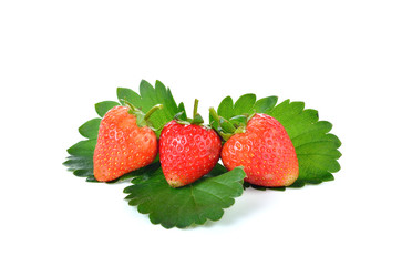 Strawberries  on  white background