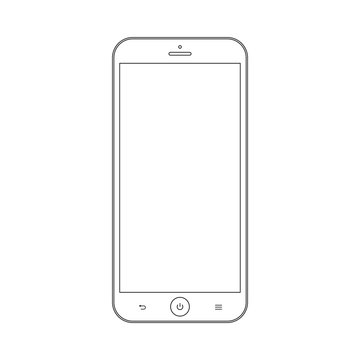 smartphone outline icon symbol on the white background