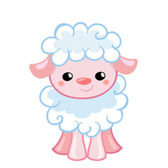 easterVector Illustration cute lamb in the style cartoon. characters