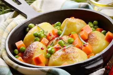 Pan of Boiled and baked potato