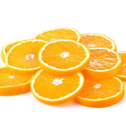 Sliced Orange fruit on white background