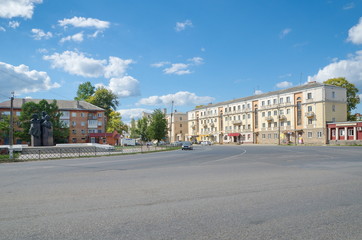 Street view of the city of Rzhev, Tver region