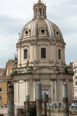 Obraz premium Rome, Italy. The Church of the Most Holy Name of Mary at the Trajan Forum (Italian: Santissimo Nome di Maria al Foro Traiano)