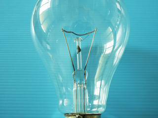 close up of element in the incandescent light bulb