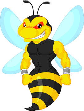 Angry Bee Cartoon