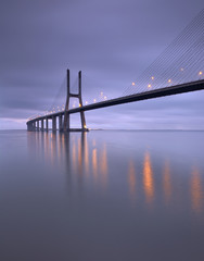 Fototapeta na wymiar simply architecture,Bridge range of Vasco, Lisbon, Portugal