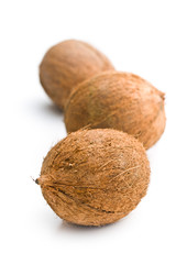 three whole coconuts