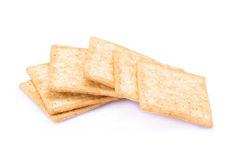 Cracker on white background