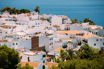 White color houses in Nerja, Malaga Province, Andalusia, Spain