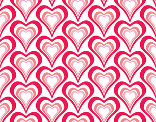 Fototapeta na wymiar Seamless pattern pink hearts.