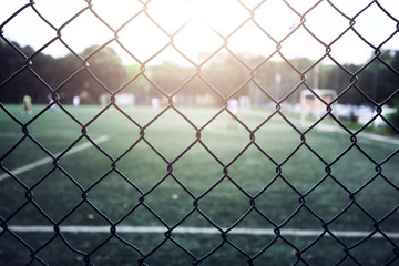 Football field with fence