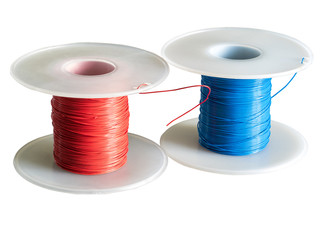 electrical conductor wire insulated by color red and blue