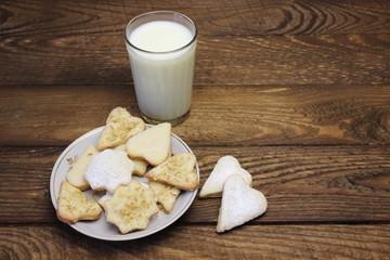 Glass of milk and cookies