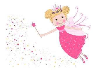 Cute fairy tale with stars vector background © HELIORA