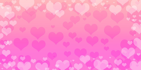 pink hearts frame on white background