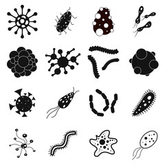 Virus simple icons set