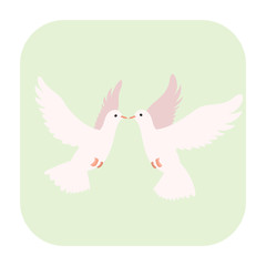 Two doves cartoon icon