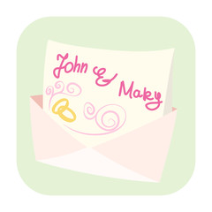 Wedding invitation cartoon icon