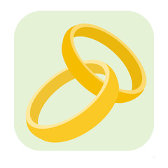 Obraz premium Wedding rings cartoon icon