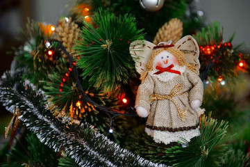 Angel toy on the Christmas tree