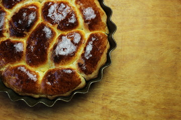 Pies on a baking sheet
