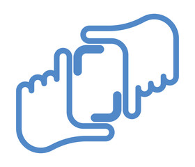 Fototapeta premium Flat vector image human hands showing conceptual idea