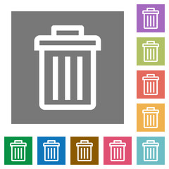 Delete square flat icons