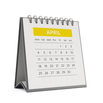 3d April Desktop Calendar