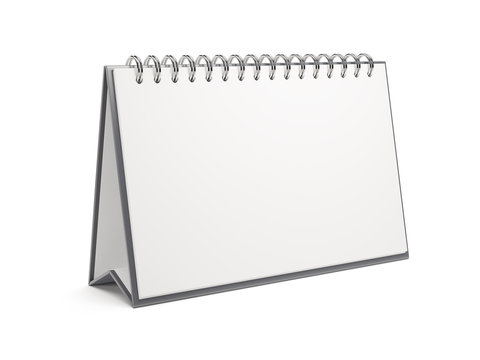 3d blank desktop calendar isolated