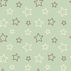 cute stars on warm blue pastel background seamless vector pattern illustration