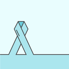 Vector outline flat design of PROSTATE CANCER