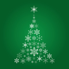Christmas tree with snowflake icons - 99191858